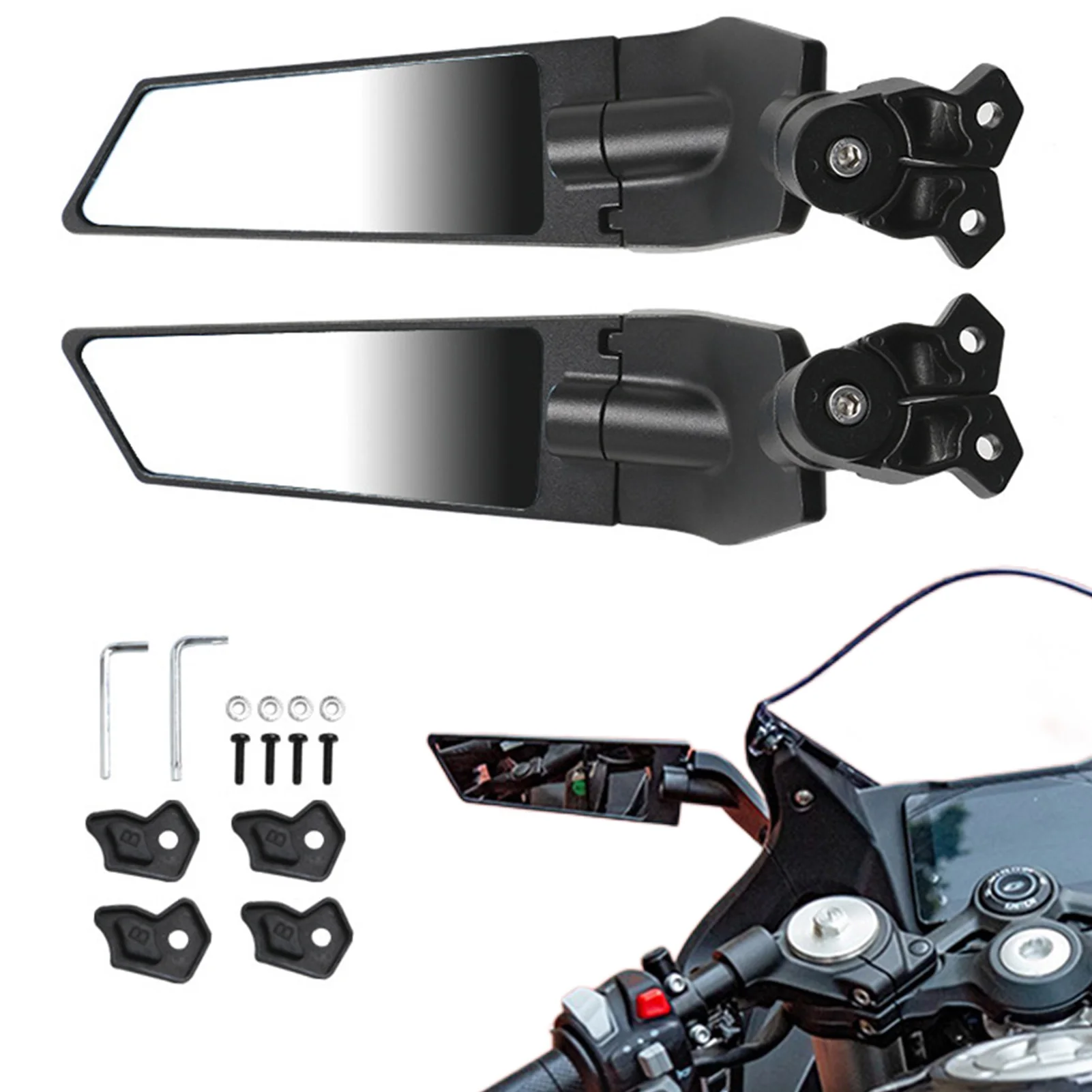 

2pcs Motorcycle Mirrors For Handlebars Universal Handlebar Rear View Side Mirror 360 Rotation Adjustable Rear View Convex Mirror