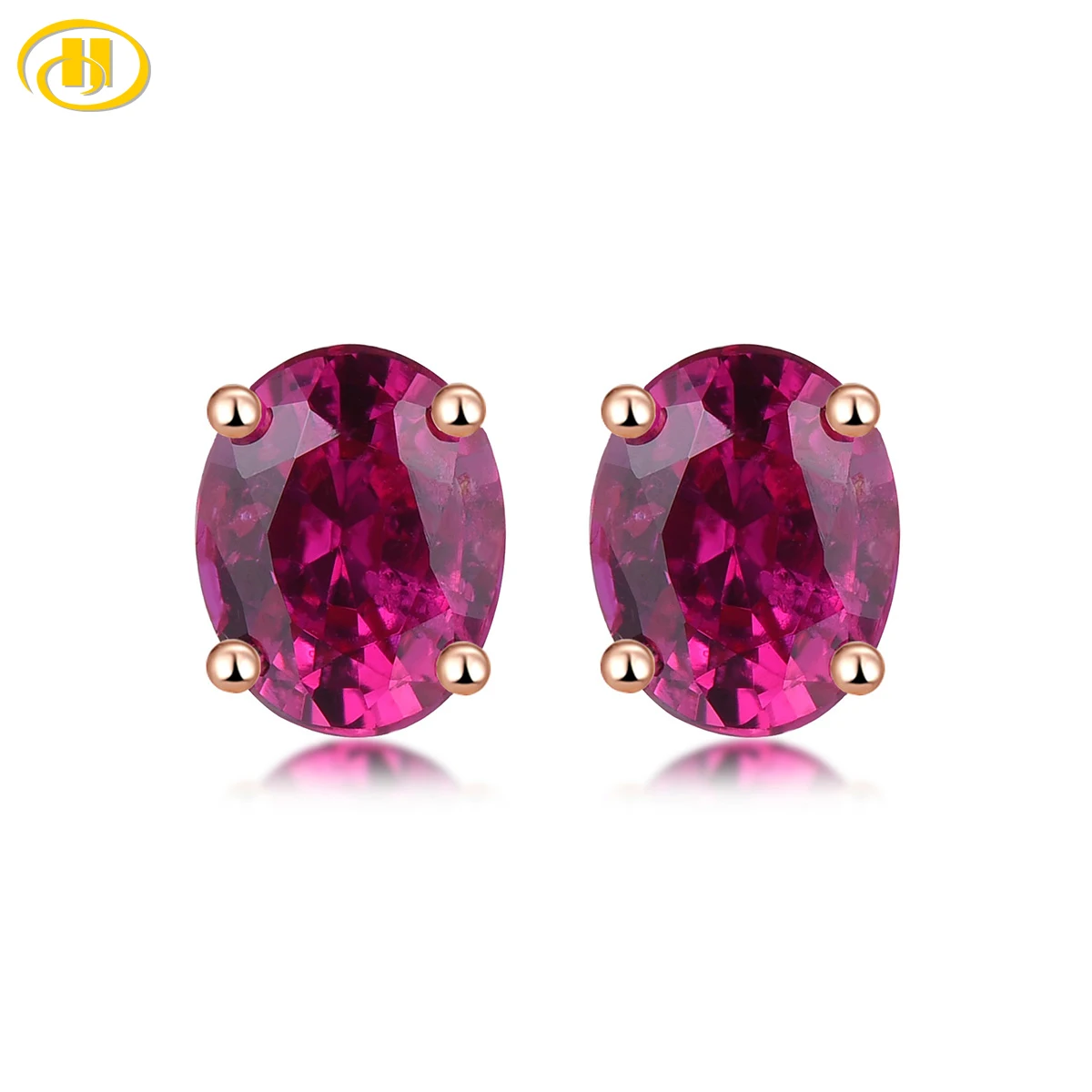 

Natural Precious Ruby Unheated Stud Earring 0.83 Carats Genuine Ruby Gemstone Real 14K Rose Gold Classic Wedding Jewelry