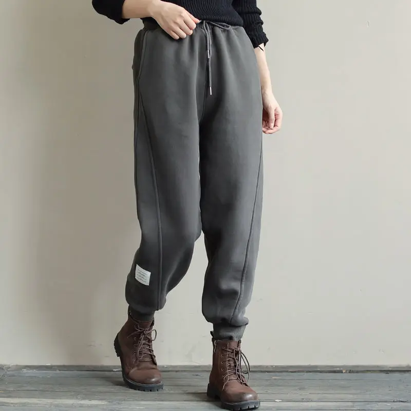 

2022 Korean New Women Spring Autumn Chinese Style Cotton Linen Harem Pants Streetwear Casual Joggers Elastic Waist Trouser Q143