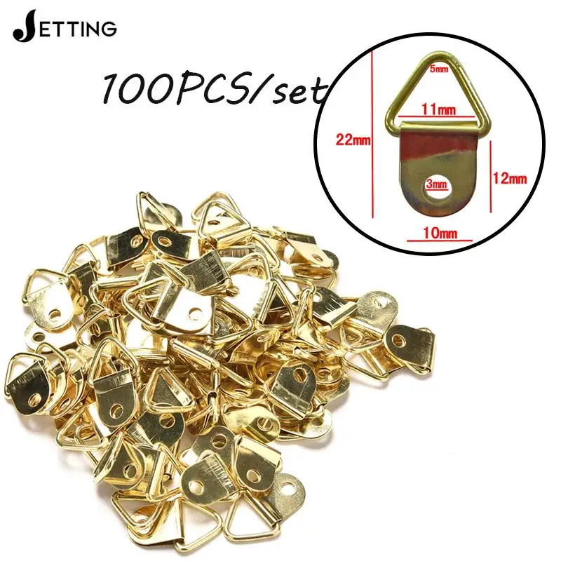 

100 шт./набор, универсальные прочные золотые D-образные кольца