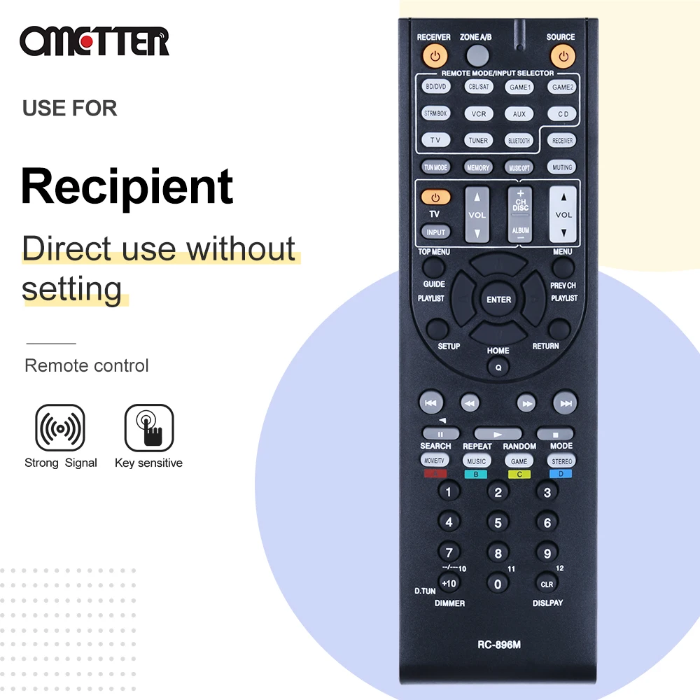 

RC-896M RC-865M New For Onkyo Parts AV Receiver Remote Control HT-S5600 HT-RC330 TX-SR309 TX-NR509 TX-SR608 TX-SR508 TX-SR703