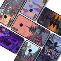 japanese hand painted house scenery phone case for redmi 8 9 9a for samsung j5 j6 note9 for huawei nova3e mate20lite cover