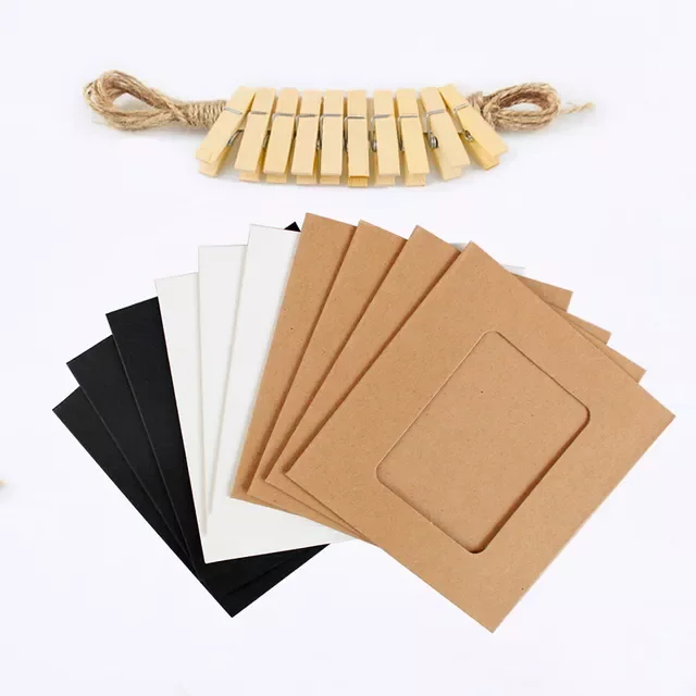 

10pcs/set Happy Birthday Paper Photo Frame Banner Party Decoration First Garland Deco Baby Boy Girl My 1st One 1 Year Supplies