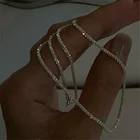 Ожерелье-чокер женское со сверкающими золотистымисеребристыми вставками