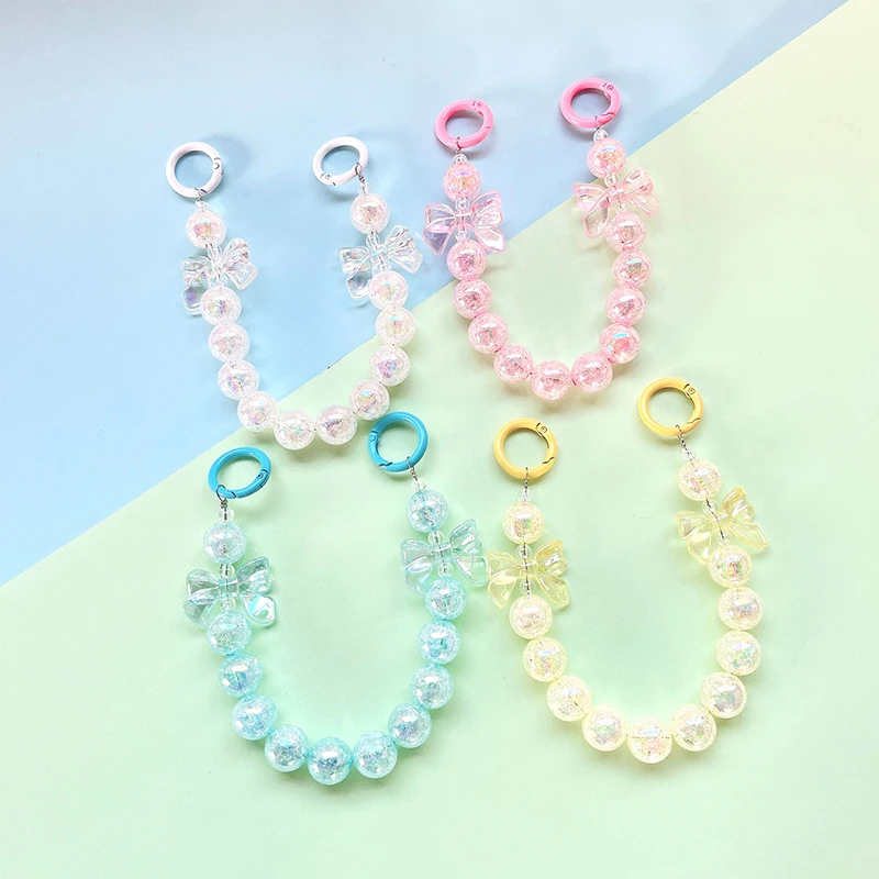 Простой галстук-бабочка украшенный бисером ремешок для защиты от потери цепочка