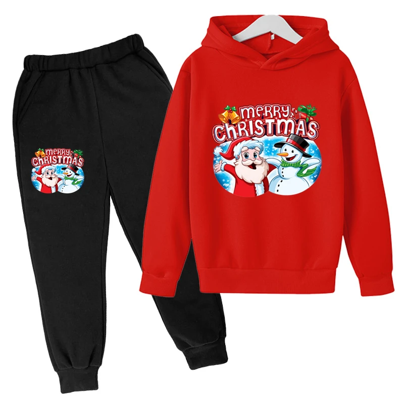 Children's Winter New Year Christmas Gift Printed Girls Hoodie Two Piece Boys Clothing Collection A Variety of Baby Hoodies For