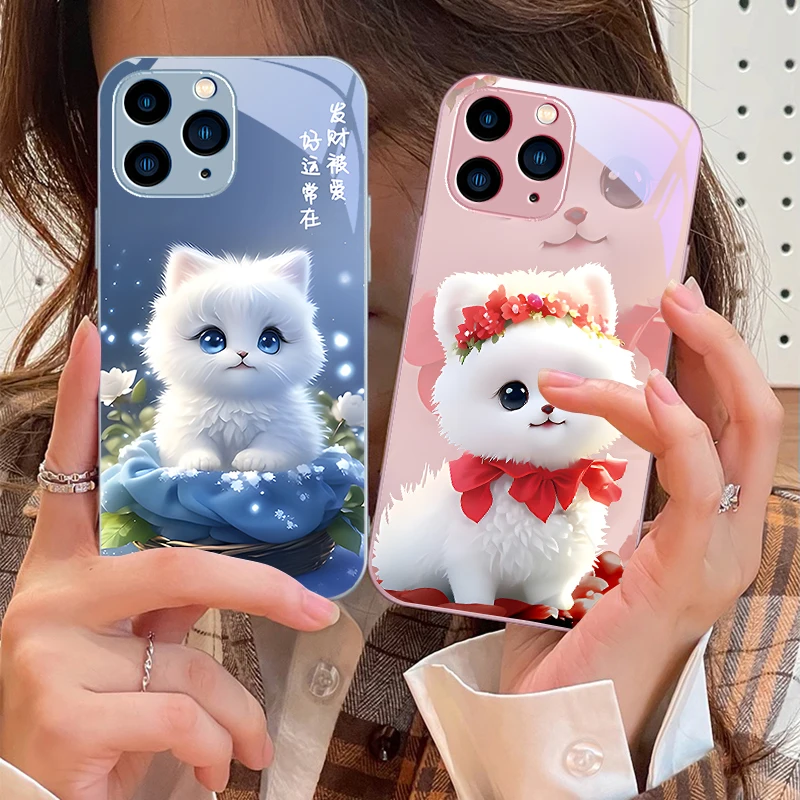 Фото Чехол для телефона из закаленного стекла для IPhone 16 Pro Max 15 Pro 14 13 12 Mini 11 XS Max XR 7 8 Plus SE 2022 №2