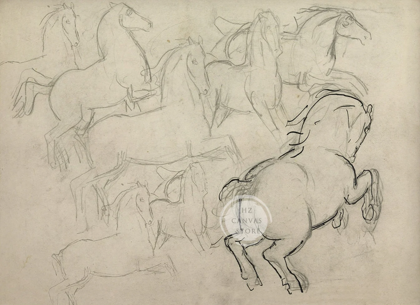 Печать на холсте «Винтажный эскиз дерева»