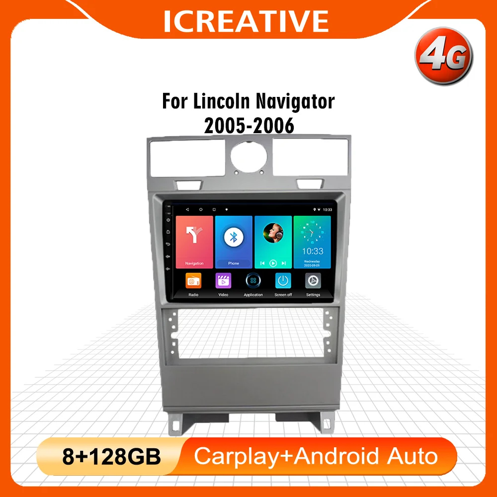 

Для Lincoln Navigator 2005- 2006 9 "2Din Android 4G Carplay Автомобильный мультимедийный плеер Wifi навигация GPS головное устройство стерео