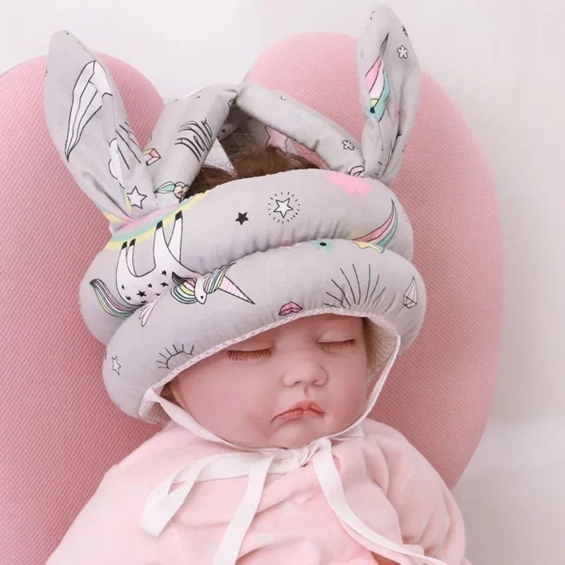 Кепка с милыми ушками для малышей защитный шлем мягкая и удобная защита головы