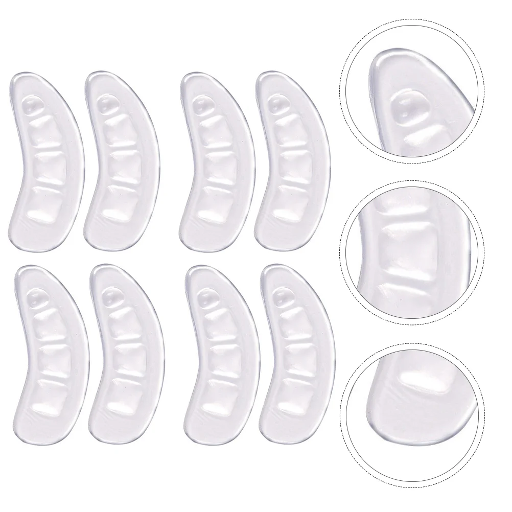 

4 Pairs Non-slip Stickers Anti-wear Heel Black High Heels Protective Pad Flannel Non-skid Shoes Pads Work Foam Padding