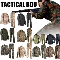 camouflage tactical uniform bdu set military army combat shirt pants suit security swat airsoft paintball camo hunting clothes