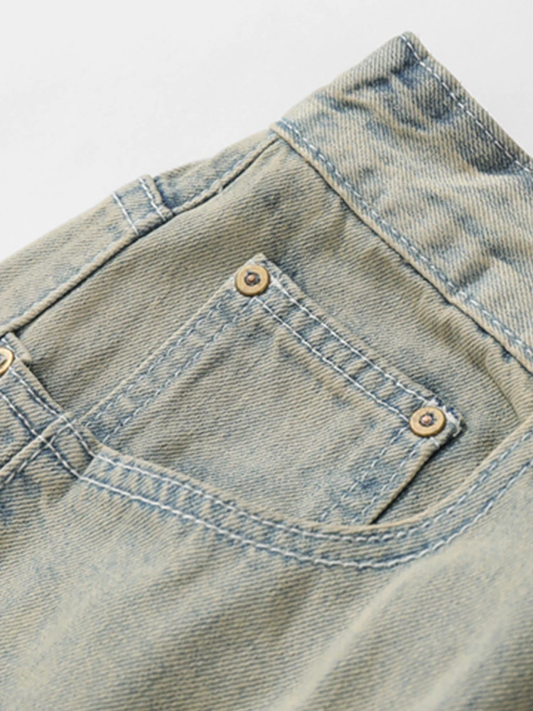 European And American Street Button Baggy Jeans For Men Y2k Hip-Hop Straight Casual Pants Trend Wide Leg Versatile Men'S Pants