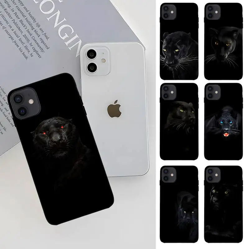 Animal Panther Phone Case Fundas Shell Cover For Iphone 13 14 Por Max 6 6s 7 8 Plus Xr X Xs 11 12 Mini Pro Max Mobile Phone Bag