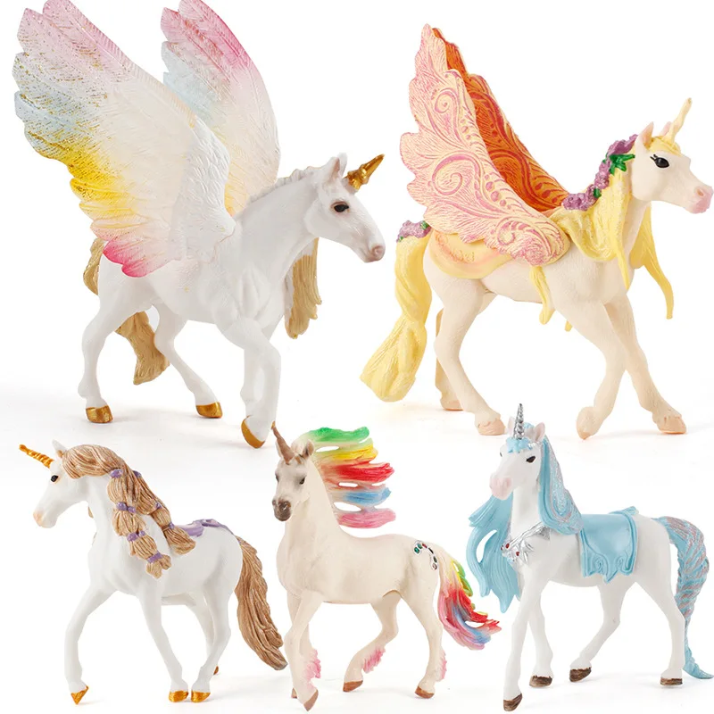 

Европейский миф, единорог Пегас, радужная лошадь, единорог с крыльями, СКАЗОЧНАЯ ЛОШАДЬ, фигурка, модель настольного компьютера, украшение, Детские Подарочные игрушки