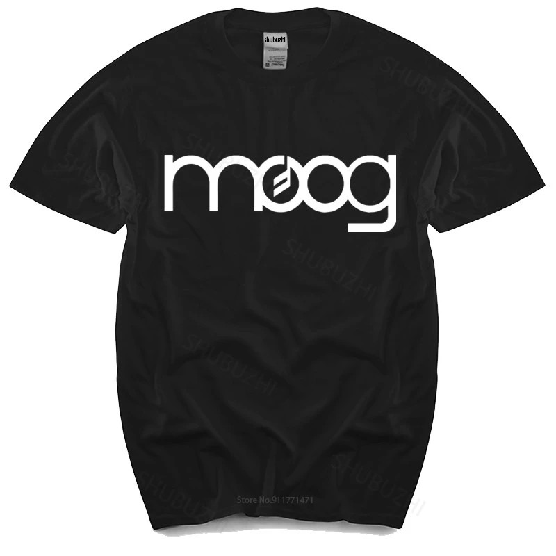

Black men t shirt euro size Man crew neck t-shirt Fashion Men T shirt Moog Classic Black Logo T Shirt drop shipping