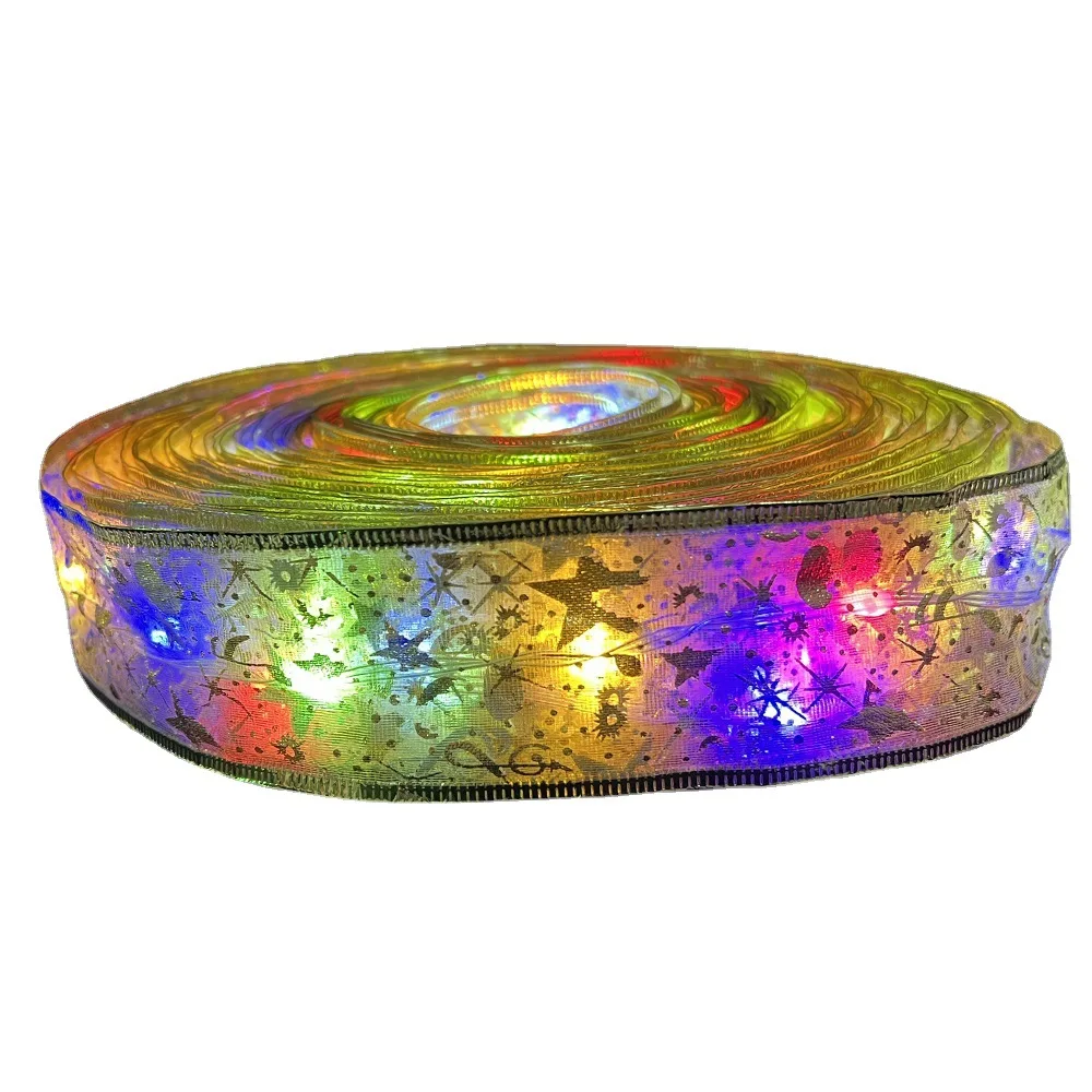 

10/5/2m LED Light Christmas Tree Decoration Pendant Double Layer Ribbon String Lights Christmas Decoration for Home New Year