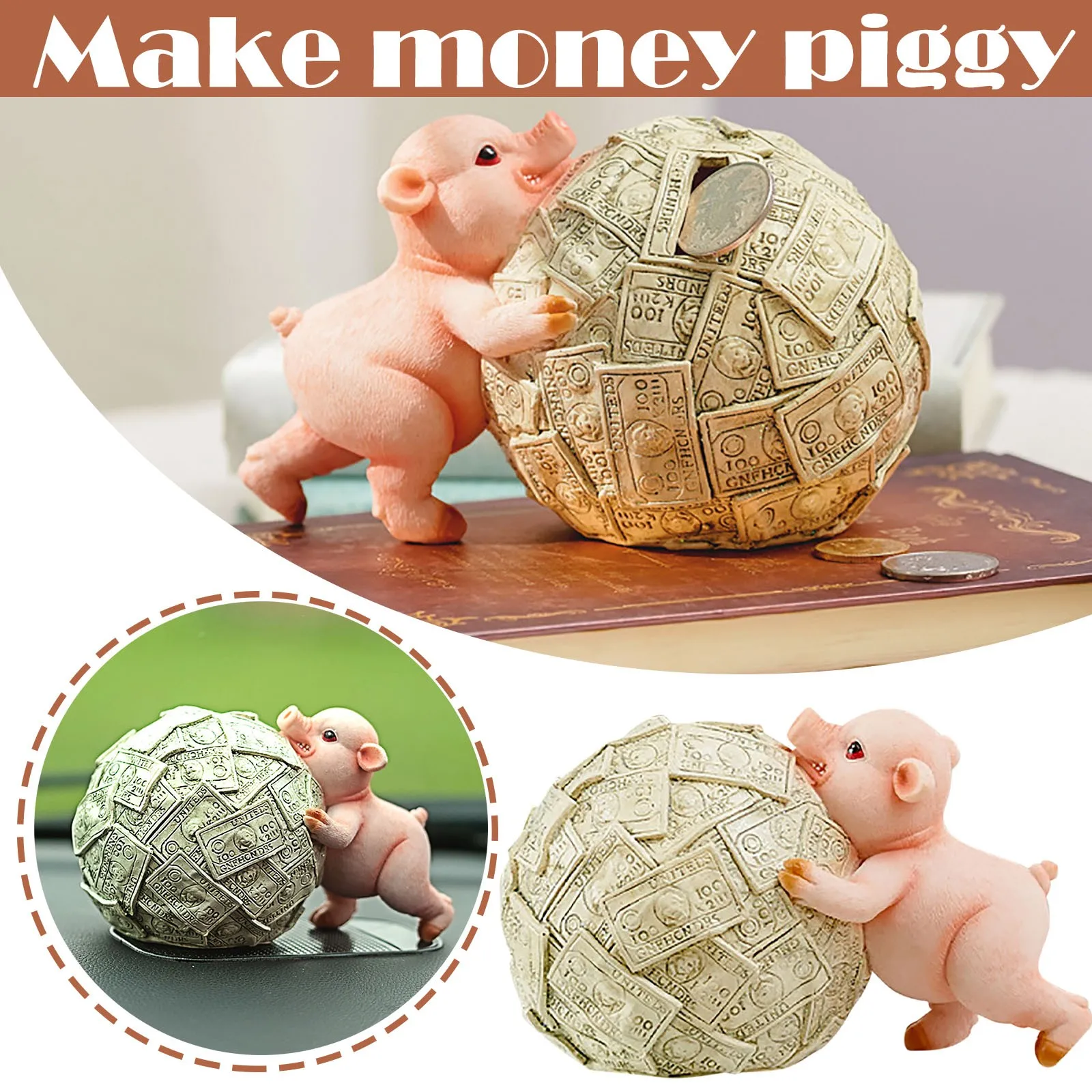 

Foam Middle Finger Ornaments Simulation Pig Inspirational Brick Of Moving Pig Cart Creative Decoration & Retro Ornament Set