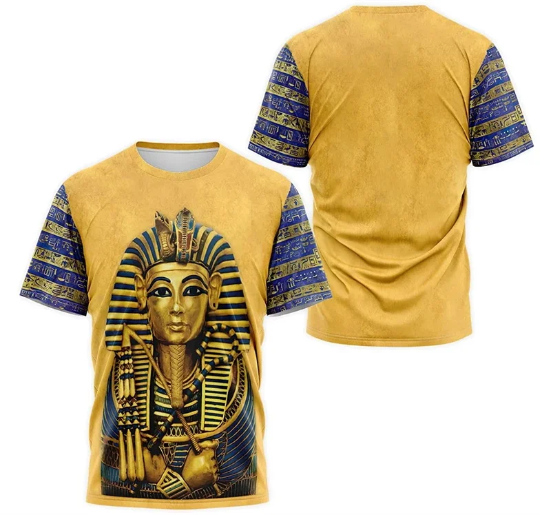 Фото Футболки Antigo egito fara grfico для мужчин mulheres impresso 3d moda masculina оверсайз y2k манга curta t camisa Dofas №1