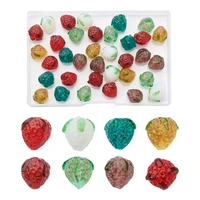 35pcsbox handamde strawberry lampwork beads 15x13mm for bracelet necklace diy jewelry making crafts decor accessories mix color