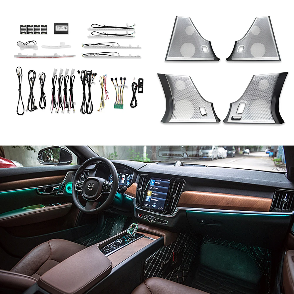

For Volvo s90/xc40/s60/xc90/ 2018-2022 ambient light dashboard led neon strip atmosphere lamp door cover panel decorative light