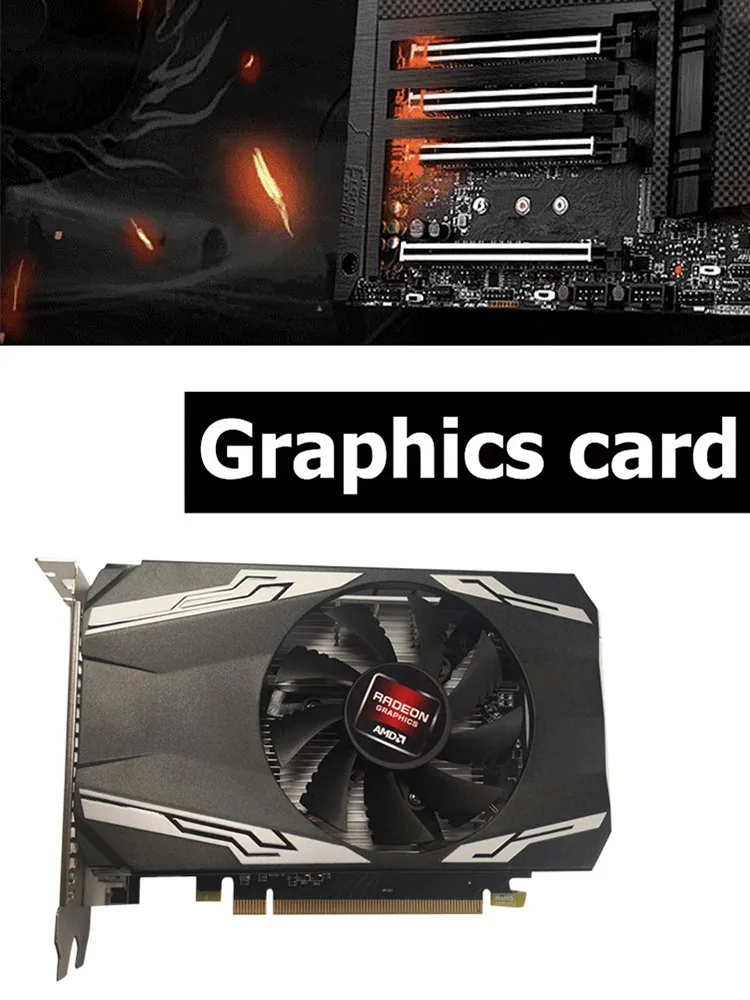 Game Graphics Card 2/3/4/8GB/512M Desktop Computer Gaming Video Card for PC for ATI Gaming Professional Computer Accessories