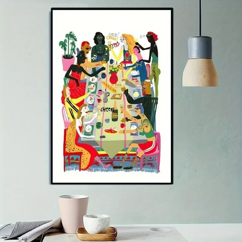 1 Шт. Холст Без Рамы Плакат Счастливая Семейная Фото Абстрактная Настенная