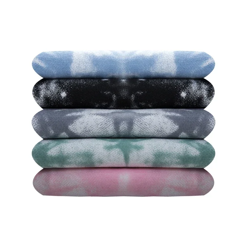 Джинсовая ткань с принтом из чистого хлопка окрашенная в технике тай-дай