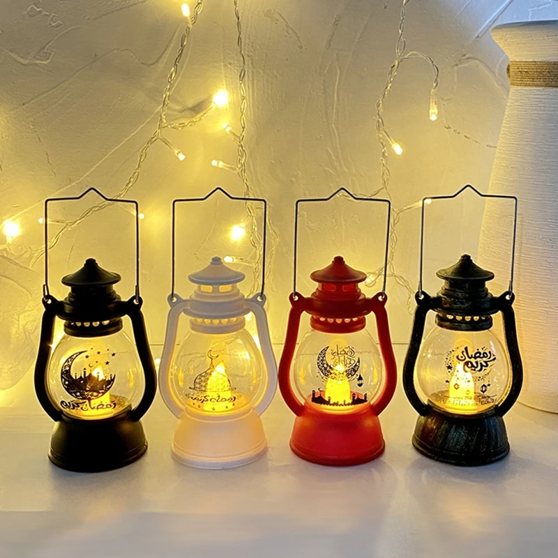 Eid Led Light Vintage Style Wind Lantern Electronic Handheld Night Lamp
for Islamic Muslim Ramadan Party Decoration Supplies