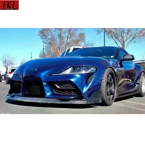Для Toyota Supra GR A90 A91 MK5 передняя губа из углеродного волокна, передний бампер автомобиля, диффузор, спойлер, комплект кузова для подбородка