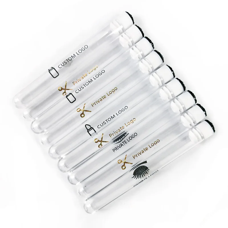 50/100Pcs Customized Eyelash Brush Tubes Custom Logo Rose Drill Head Reusable Eyebrow Brush Tube Eyelash Extension Applicator