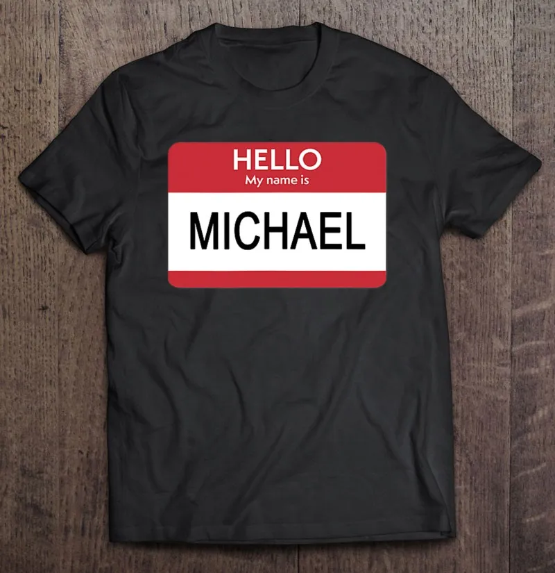 

Мужская футболка с коротким рукавом, с надписью «Hello My Name Is Michael»