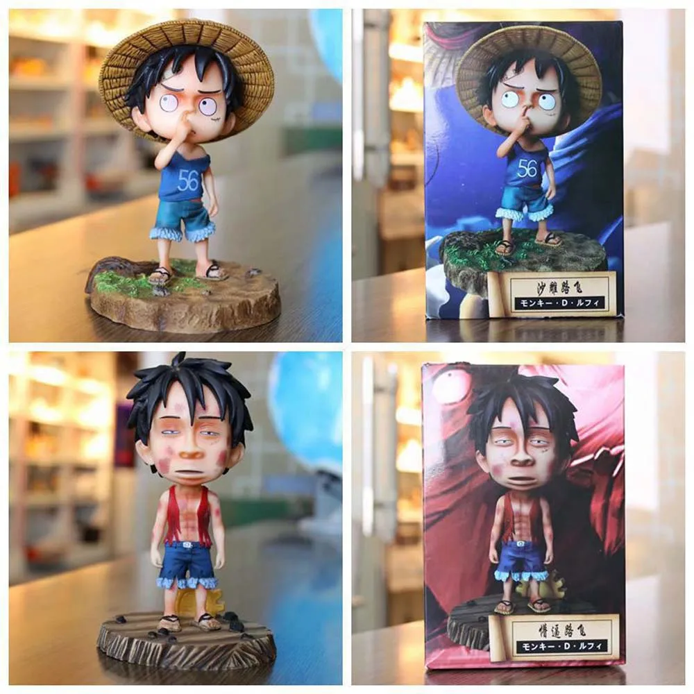 

Anime One Piece Action Figure Version Q Childhood Luffy PVC Action Collectible Model Decorations Doll Toys For Christmas Gift