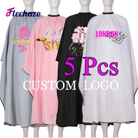 Накидка для стрижки волос в салоне, парикмахерская накидка Personnalisée для мужчин и женщин, 5 шт., длинная водонепроницаемая накидка для парикмахерских, фартук Umhang Friseur