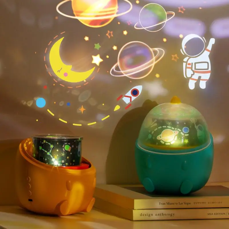 

Little Dinosaur Starry Sky Light LED Projection Lamps Romantic Rotation Music Night Light Home Light Decor Fashion Table Lamps