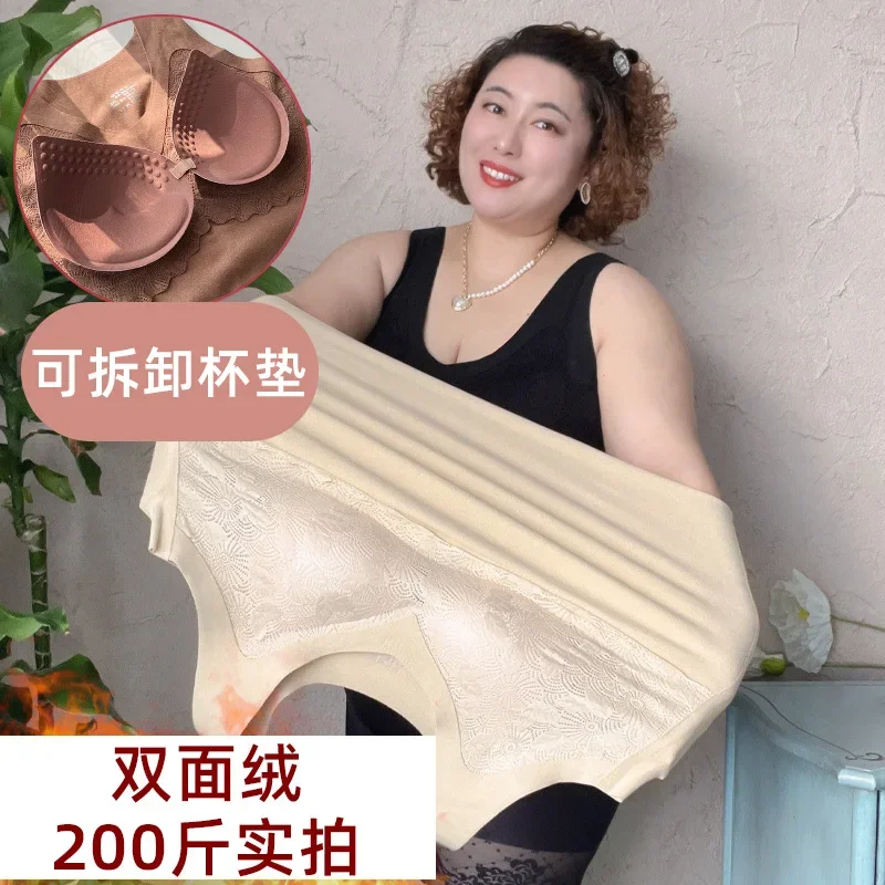 

Женский бархатный терможилет, бесшовное мягкое нижнее белье большого размера с накладками для груди, модель 2024 на осень и зиму