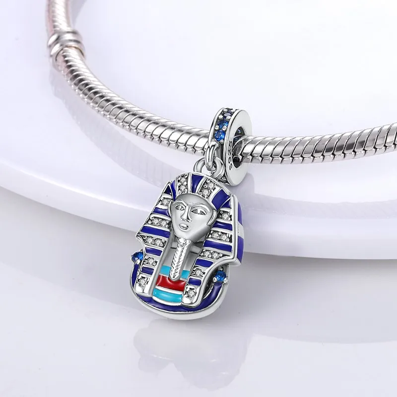 Beads Pyramid Mum Dangle Charm Fit Pandora Bracelet 925 Sterling Silver Cleopatra Pharaoh Charms Pendant Silver Original Jewelry images - 6
