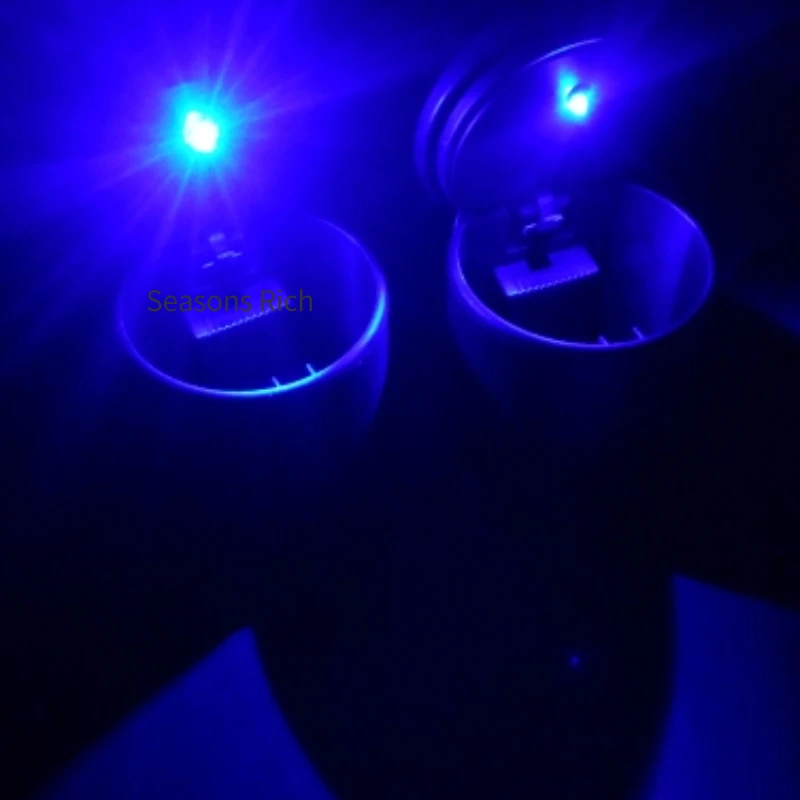 1 шт. автомобильная светодиодная пепельница чашка для хранения мусора монет