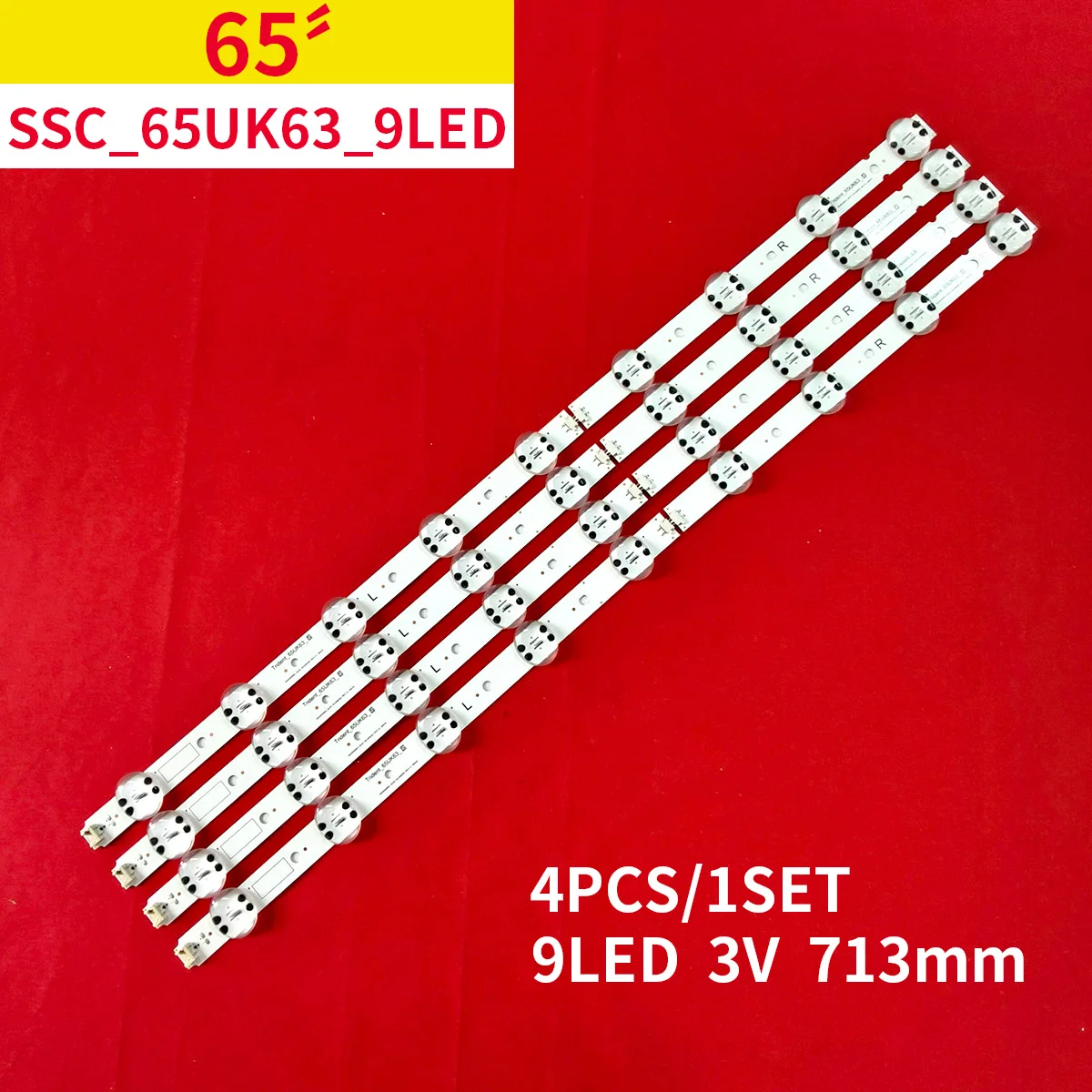 4 шт. светодиодная лента для подсветки 65UK6300 65UK6400 65UK6470PLC 65UK6400PLF 65UK6300PUE SSC_65UK63_9LED_SVL650A95