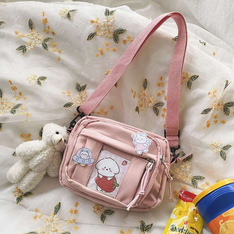 

HAEX Harajuku Students Shoulder Bag Fashion Kawaii Ita Crossbody Bags Casual Japanese Style Zipper Multi Pockets Bolso Mujer