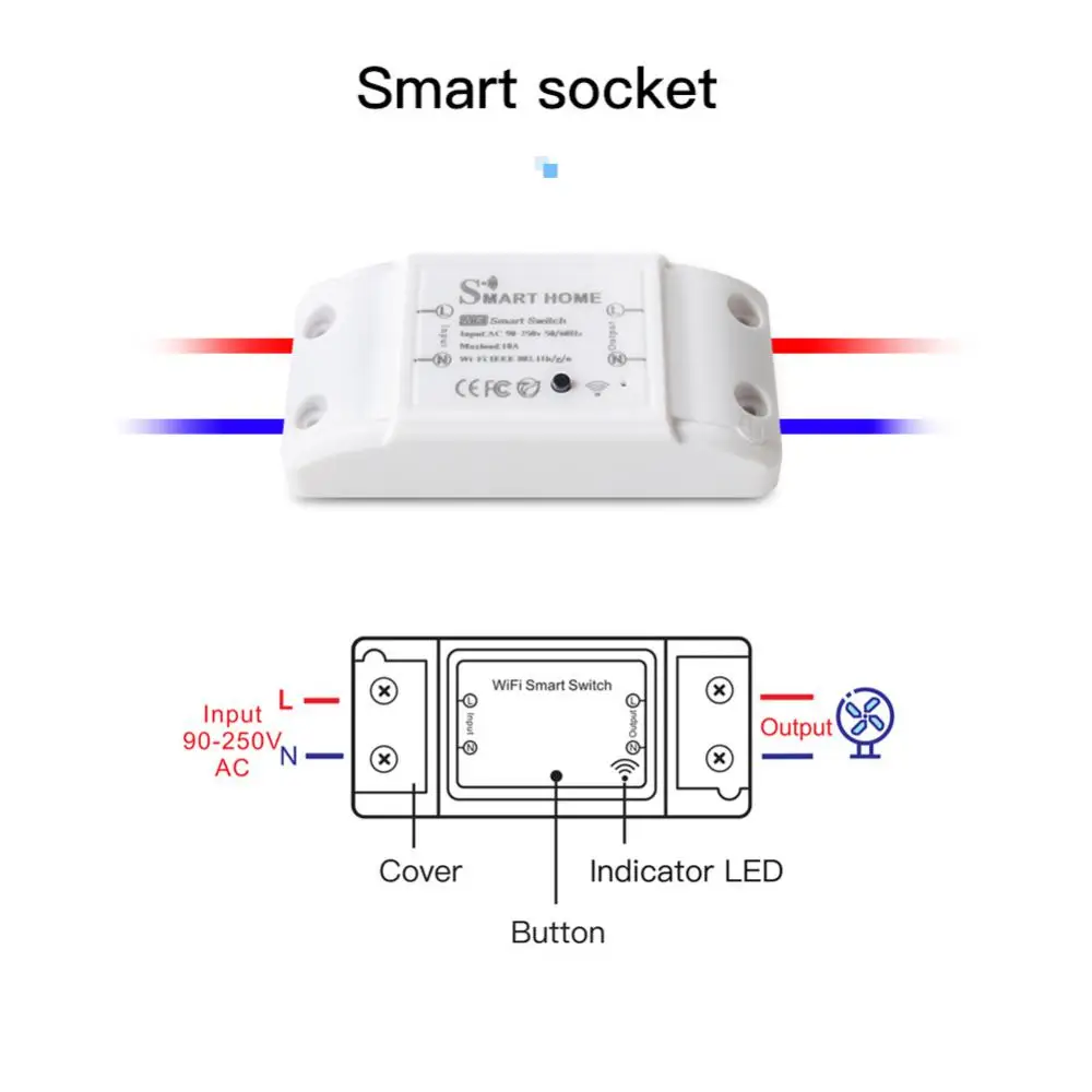 

Умный Wi-Fi переключатель CORUI Homekit, 10 А, выключатель, таймер, функция Dohome, управление через приложение, совместим с Alexa Siri Google Home