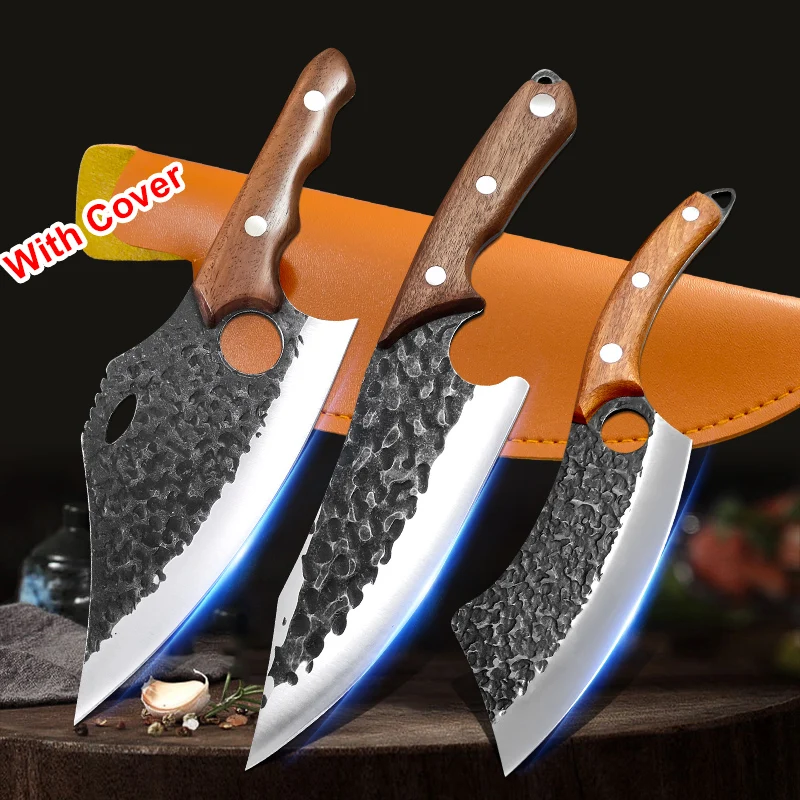 

Finger Hole Kitchen Knives Meat Cleaver Butcher Boning Knife Outdoor Barbecue Camping Hunting Survival Knives Chef Cooking Tools