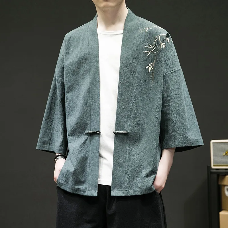 Мужская одежда в китайском стиле ханьфу новый кардиган Jushi пальто летний халат
