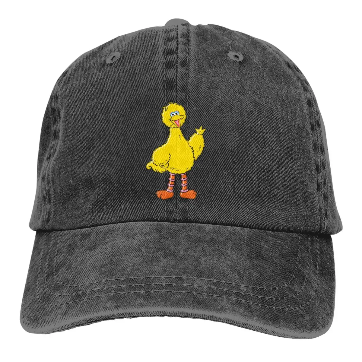 

Washed Men's Baseball Cap Big Bird Trucker Snapback Caps Dad Hat Sesame Street Bert Educational Animation Golf Hats