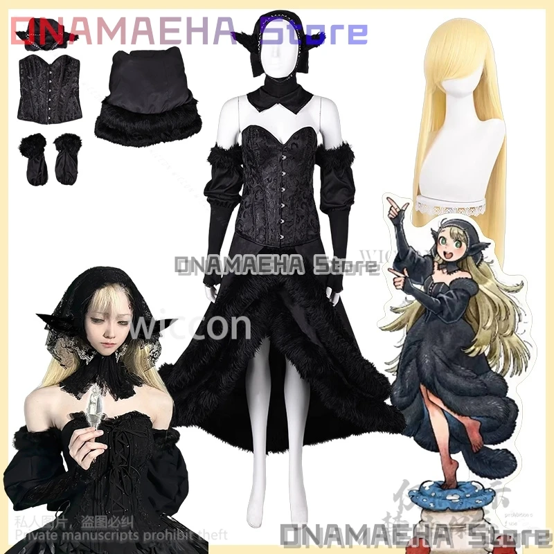 Marcille косплей черное тканевое платье Лолита для аниме Dungeon Meshi ролевая игра