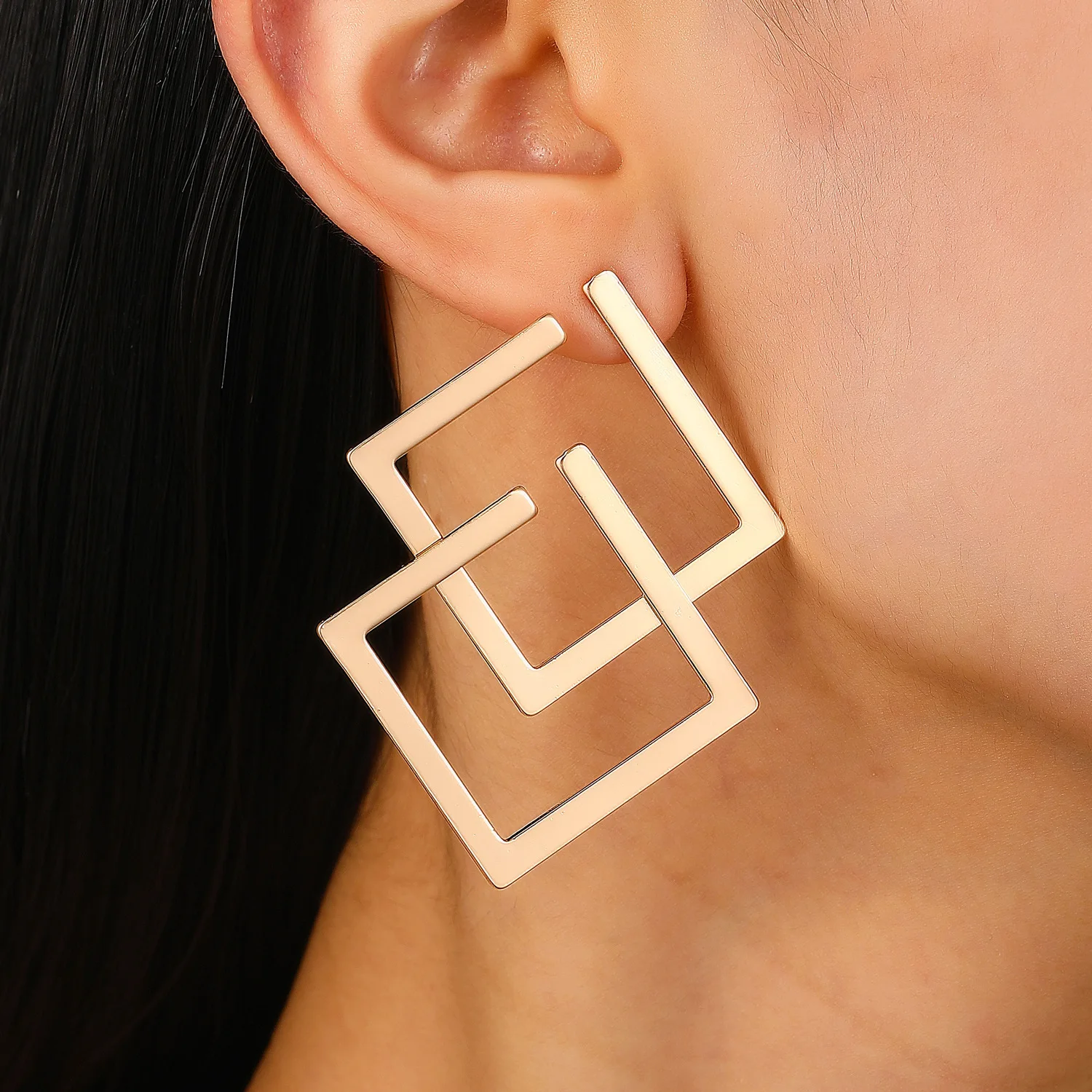 Модные нерегулярные геометрические серьги для женщин металлические ювелирные