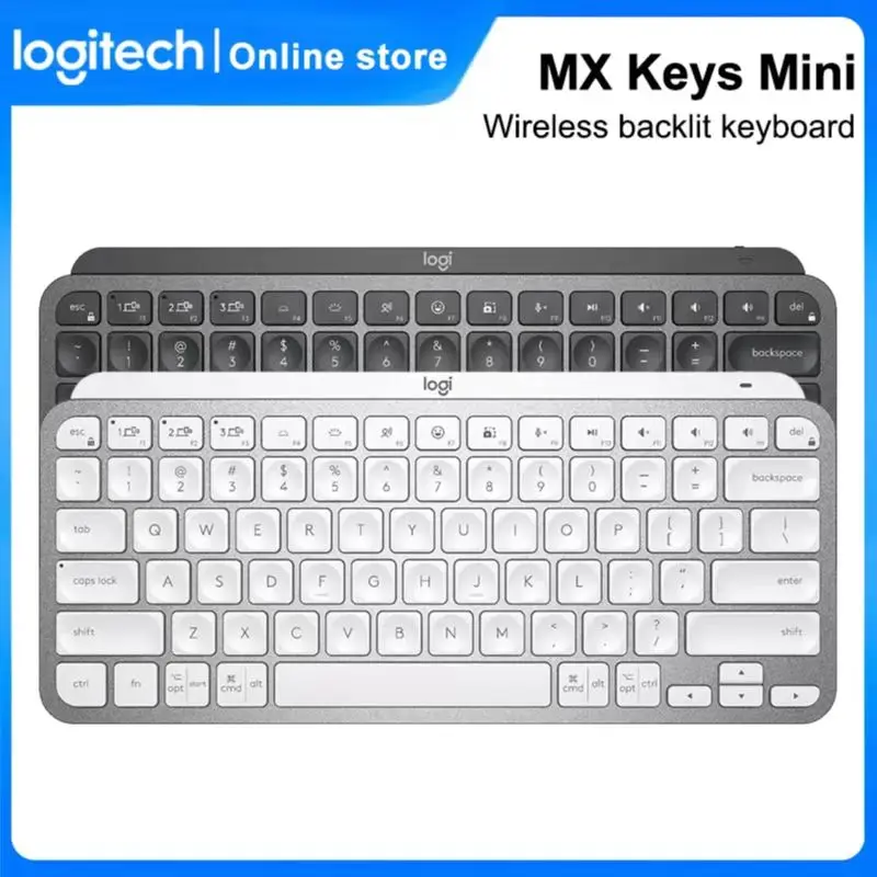 Original Logitech MX Keys Mini Wireless Backlit Keyboard Logi Compact 2.4GHz Bluetooth Keyboard For macOS and Windows