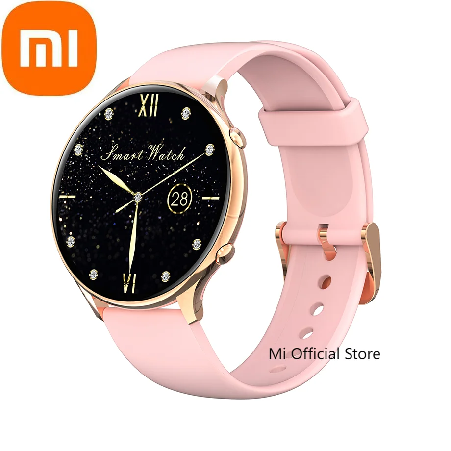 

Xiaomi 2022 Fashion Women Smart Watch Full Touch Round Screen Body Temperature Heart Rate Monitor Ladies Smartwatch Android IOS