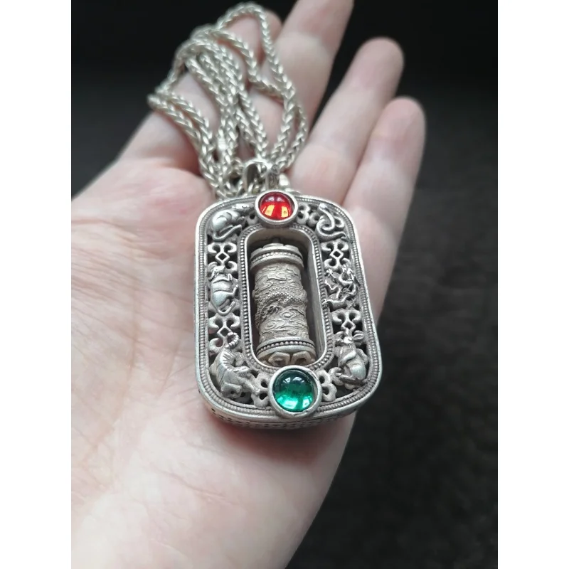 Античная коллекция тибетская Подвеска из старого серебра подвеска в виде