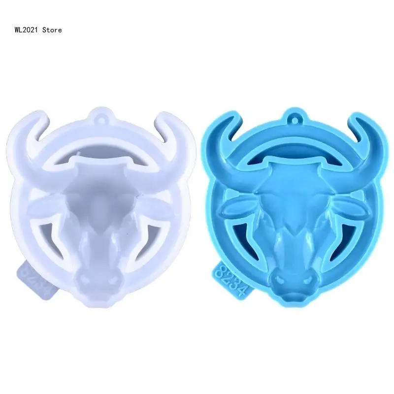 

Shiny Glossy Silicone Resin Molds Bullhead-shape Keychain Mold DIY Pendant Ornaments Jewelry Epoxy Resin Crafting Mold